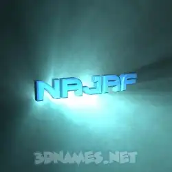 najaf in Light Shine style - 3D name wallpaper