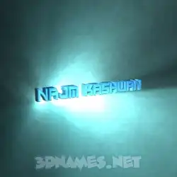 najm kashwan in Light Shine style - 3D name wallpaper