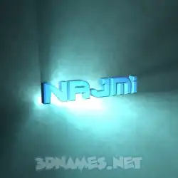 najmi in Light Shine style - 3D name wallpaper