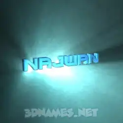 najwan in Light Shine style - 3D name wallpaper