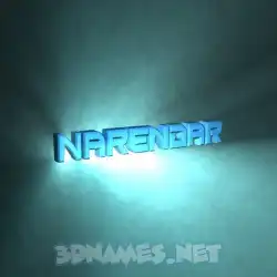 narendar in Light Shine style - 3D name wallpaper