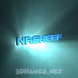 nasheef in Light Shine style - 3D name wallpaper