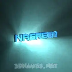 nasreen in Light Shine style - 3D name wallpaper