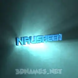 nausheen in Light Shine style - 3D name wallpaper