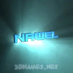 nawel in Light Shine style - 3D name wallpaper