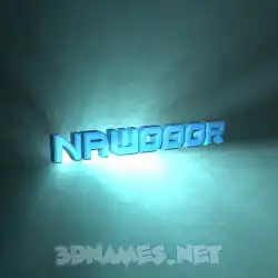 nawooor in Light Shine style - 3D name wallpaper