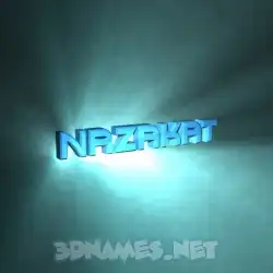 nazakat in Light Shine style - 3D name wallpaper