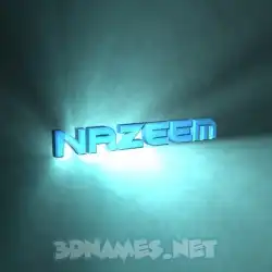 nazeem in Light Shine style - 3D name wallpaper