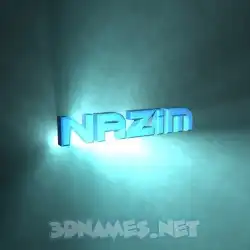 nazim in Light Shine style - 3D name wallpaper