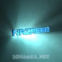nazreen in Light Shine style - 3D name wallpaper