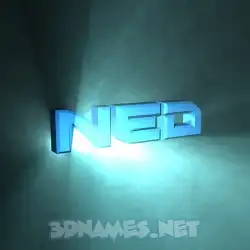 ned in Light Shine style - 3D name wallpaper