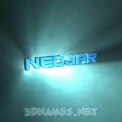 nedjar in Light Shine style - 3D name wallpaper