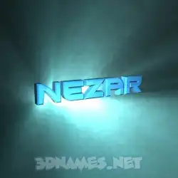 nezar in Light Shine style - 3D name wallpaper