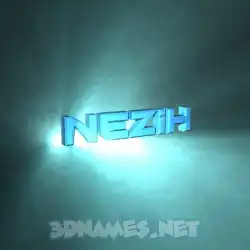 nezih in Light Shine style - 3D name wallpaper