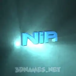 nia in Light Shine style - 3D name wallpaper