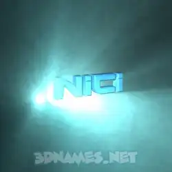 nici in Light Shine style - 3D name wallpaper