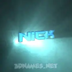 nick in Light Shine style - 3D name wallpaper