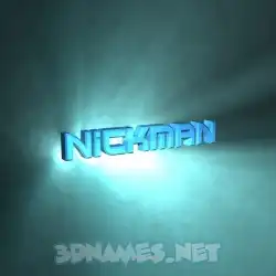 nickman in Light Shine style - 3D name wallpaper