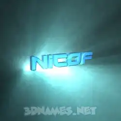 nicof in Light Shine style - 3D name wallpaper