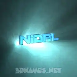 nidal in Light Shine style - 3D name wallpaper