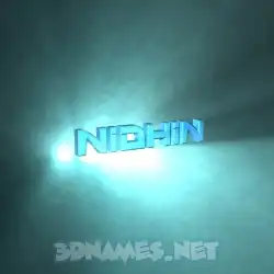 nidhin in Light Shine style - 3D name wallpaper