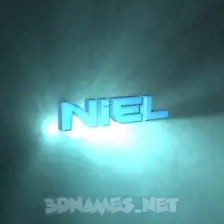 niel in Light Shine style - 3D name wallpaper