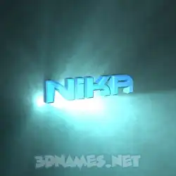 nika in Light Shine style - 3D name wallpaper