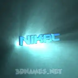 nikac in Light Shine style - 3D name wallpaper