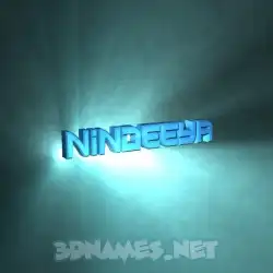 nindeeya in Light Shine style - 3D name wallpaper