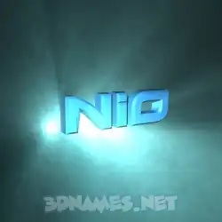 nio in Light Shine style - 3D name wallpaper