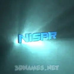 nisar in Light Shine style - 3D name wallpaper
