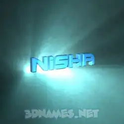 nisha in Light Shine style - 3D name wallpaper