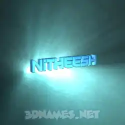 nitheesh in Light Shine style - 3D name wallpaper