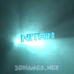 nithin in Light Shine style - 3D name wallpaper