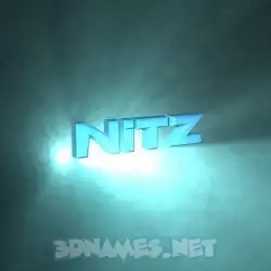 nitz in Light Shine style - 3D name wallpaper