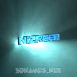 nizreen in Light Shine style - 3D name wallpaper