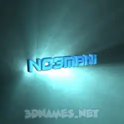 no3mani in Light Shine style - 3D name wallpaper