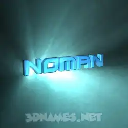 noman in Light Shine style - 3D name wallpaper
