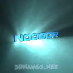 noooor in Light Shine style - 3D name wallpaper