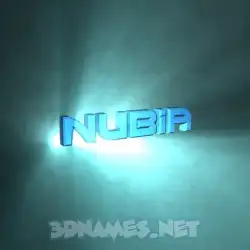 nubia in Light Shine style - 3D name wallpaper