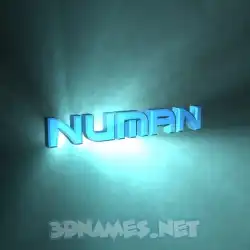 numan in Light Shine style - 3D name wallpaper