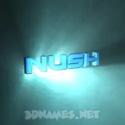 nush in Light Shine style - 3D name wallpaper