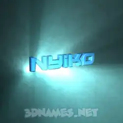 nyiko in Light Shine style - 3D name wallpaper