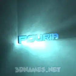pouria in Light Shine style - 3D name wallpaper