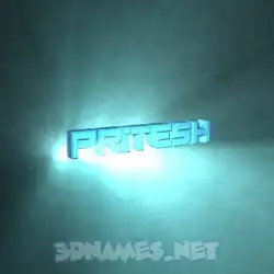 pritesh in Light Shine style - 3D name wallpaper