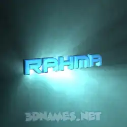 rahma in Light Shine style - 3D name wallpaper