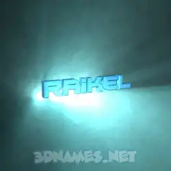 raikel in Light Shine style - 3D name wallpaper