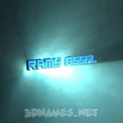 ramy assal in Light Shine style - 3D name wallpaper