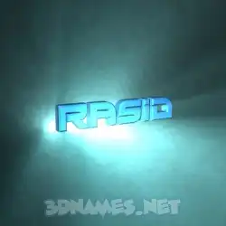 rasid in Light Shine style - 3D name wallpaper
