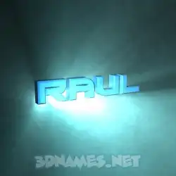 raul in Light Shine style - 3D name wallpaper